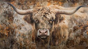 Highlander inmitten von Textur und Rost