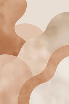 Abstract beige and brown curved shapes