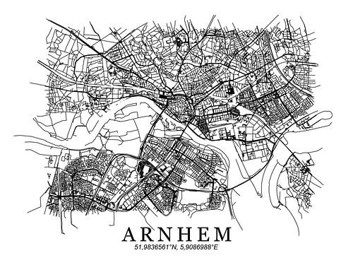 Gestylde plattgrond van Arnhem van Peter Hooijmeijer