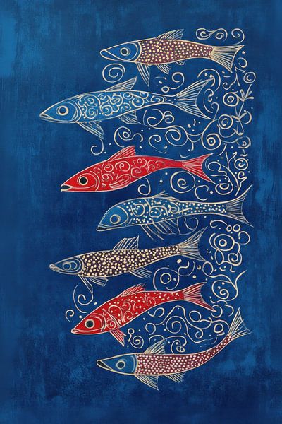Portuguese fish in line drawing by Franka Poulain