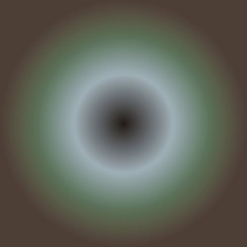 Jaren 70 abstract kleurverloop in groen en bruin