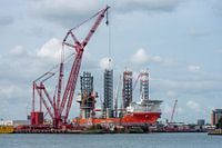 Mammoet ring kraan op de kade in schiedam