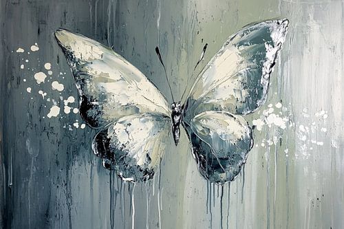 Abstracte vlinder in grijstinten