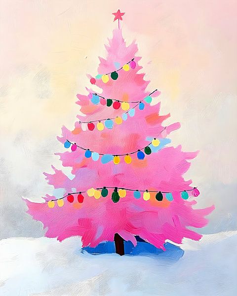 Colourful Christmas tree by But First Framing