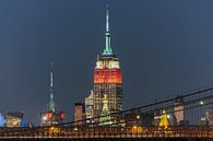 Empire State Building and Brooklyn Bridge  New York van Kurt Krause thumbnail