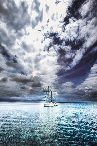 Voilier dans les eaux tropicales à Bonaire par Paul Piebinga