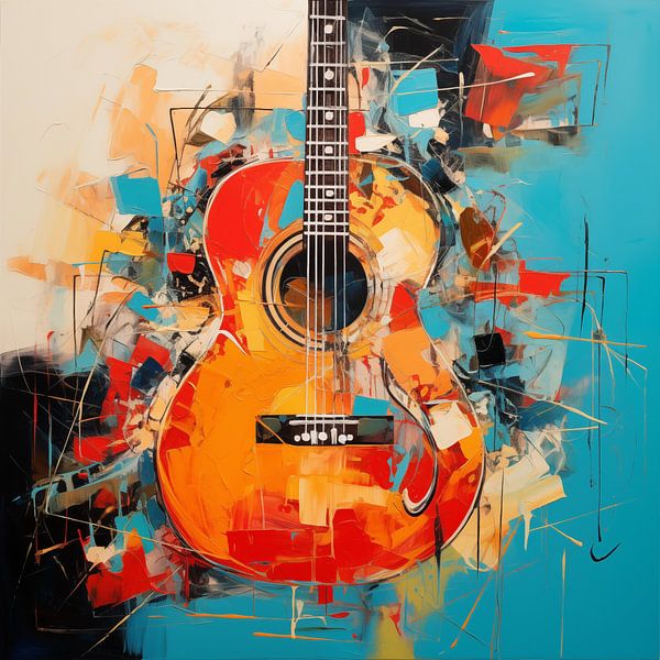 Gitaar abstract van TheXclusive Art