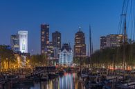 The Haringvliet in Rotterdam during the blue hour by MS Fotografie | Marc van der Stelt thumbnail