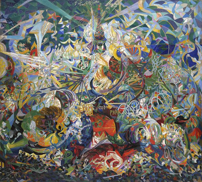 Joseph Stella, Kampf der Lichter, Coney Island, Mardi Gras, 1913 von Atelier Liesjes