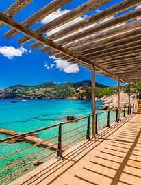 Idyllische Bucht von Camp de Mar, schöner Strand auf Mallorca, Spanien Mittelmeer von Alex Winter