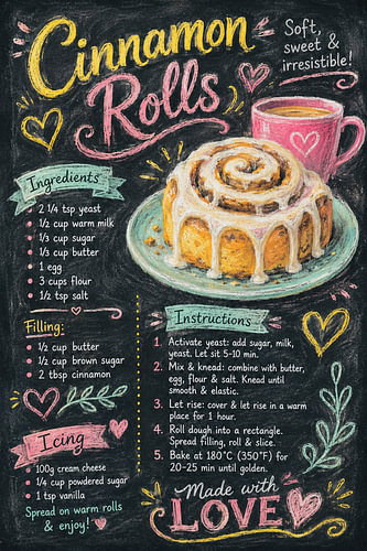 Brioches à la cannelle – Faites avec amour