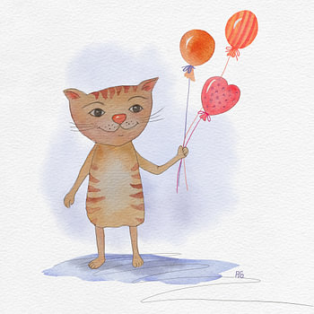 Ein Luftballon für dich - Tierillustration
