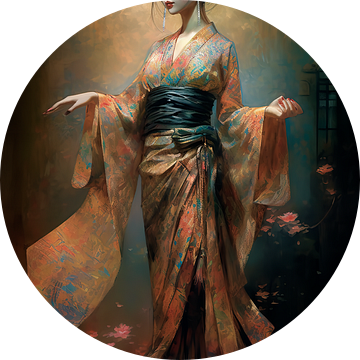 Geisha, in pose van Carla van Zomeren