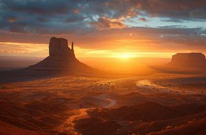 Sonnenaufgang über roten Felsen