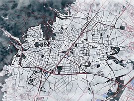 Karte von Baden bei Wien im stil 'White winter'