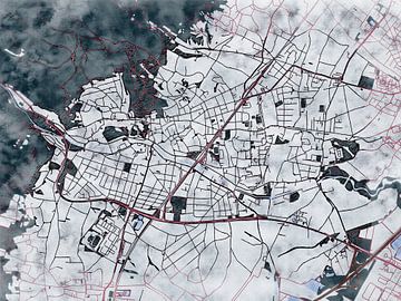 Kaart van Baden bei Wien in de stijl 'White Winter' van Maporia