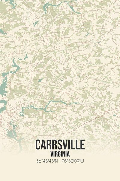 Vintage map of Carrsville (Virginia), USA. by Prints of Place