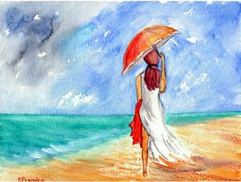 Marcher sur la plage sur Gertrud Premke