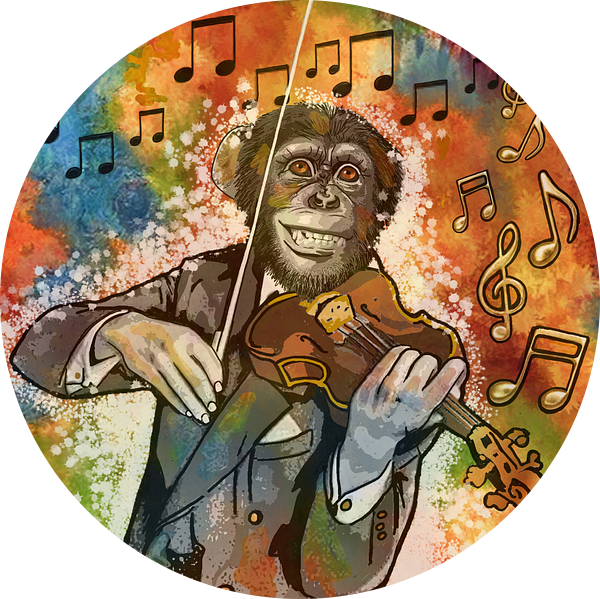 "Music monkey" van KleurrijkeKunst van Lianne Schotman