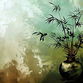 Bambou dans un vase sur Frank Heinz