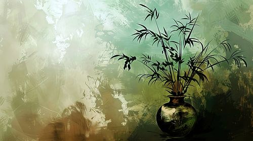 Bambou dans un vase sur Frank Heinz
