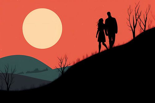 Avondwandeling in Silhouet