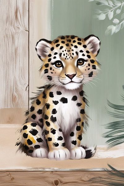 Cute leopard cub artwork by Art & Soul Creations