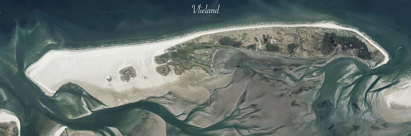 Photo aérienne panoramique de Vlieland par Maps Are Art