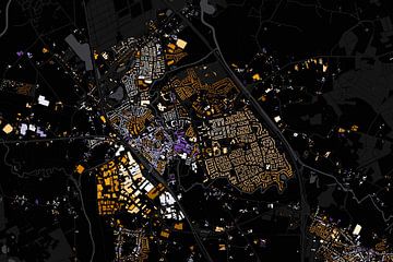 Kaart van Boxtel abstract van Maps Are Art