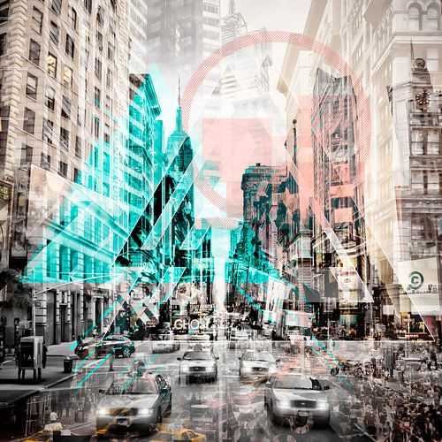 New York City | Mélange géométrique No. 3 sur Melanie Viola