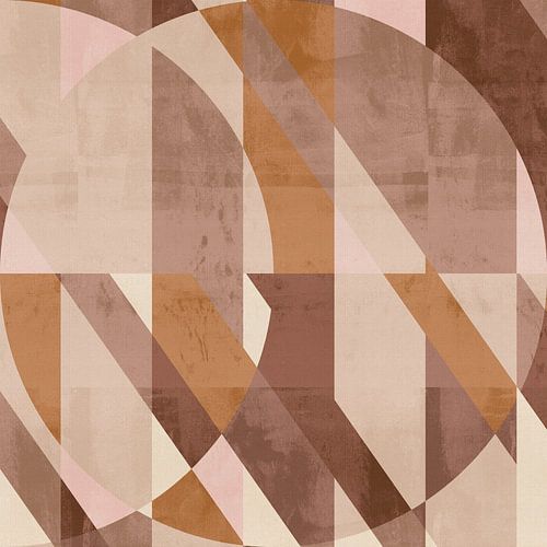 Mid Century Bauhaus-vormen in aardetinten
