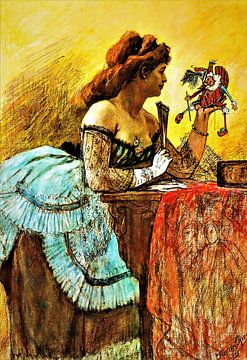 Lady with Puppet - Felicien Rops