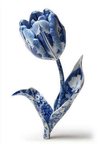 Delfts blauwe tulp, botanisch en elegant