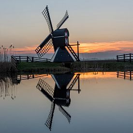 Een molen tijdens de zonsondergang in Friesland van AnyTiff (Tiffany Peters)