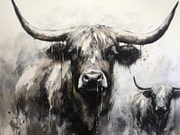 Scottish Highlanders black and white