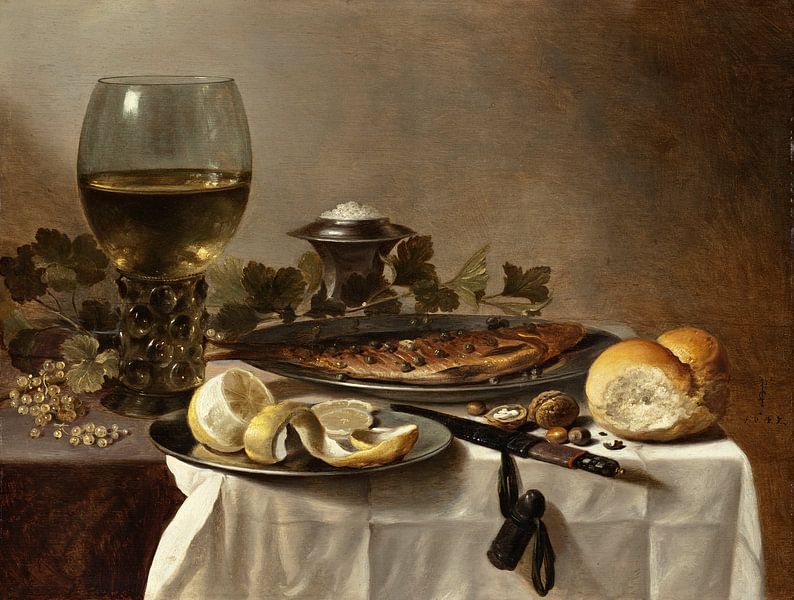 Stillleben mit Austern, Pieter Claesz von 1000 Schilderijen