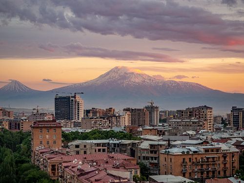 Ararat Sonnenuntergang Jerewan (Armenien)