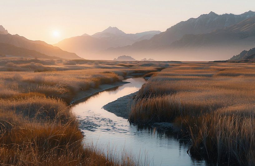 Zonsopgang in de hooglanden van fernlichtsicht