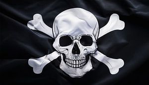 Totenkopf in schwarz-weißer