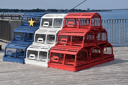 Kreeftenvallen op het dok