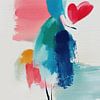 Abstract Painting - Blue and Pink Cheerful and Expressive by Joriali Abstract