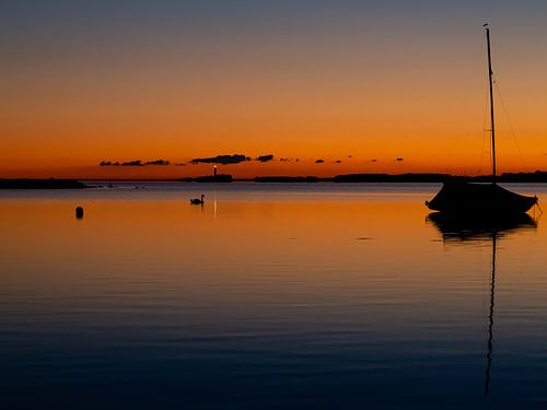 Eiland Fehmarn, zonsondergang, Fehmarn eiland, speciale zone