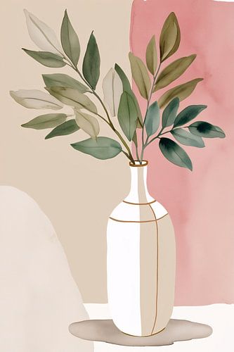 Impression d'art Feuilles dans un vase