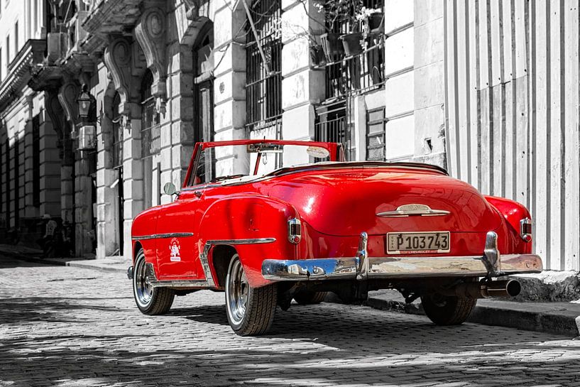 Vintage Car Red Chevrolet Havana Cuba Classic Car by Carina Buchspies