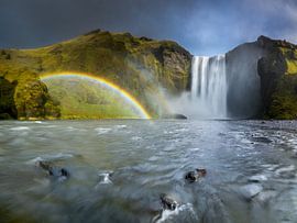 Rainbow waterfall in Iceland by Ellen van den Doel