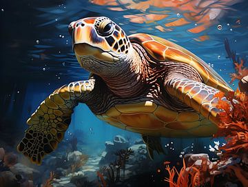 Tortue de mer sur PixelPrestige