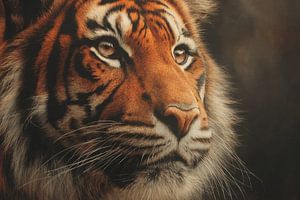 Tiger in weichem Licht Porträt von Stärke und Sanftheit