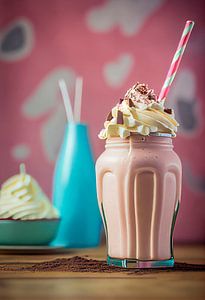 Verführerischer Milchshake Erdbeere