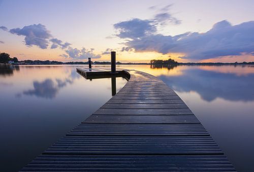 Zonsondergang Steiger bij Strandpaviljoen Paterswoldsemeer - Groningen (Nederland)