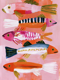 Fröhliche Fische in Korallenfarben von Studio Allee
